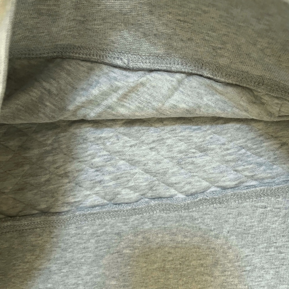 LL Bean 502745 quilted quarter zip 1/4 light gray pullover lightweight jacket XS - Picture 6 of 10